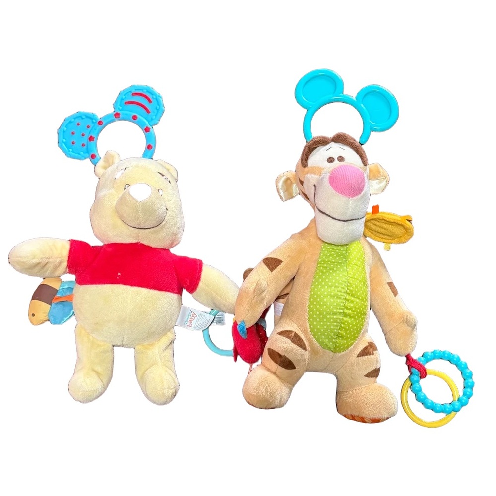 Disney Baby Winnie The Pooh & Tigger Stroller Activity Toys Teether Rings